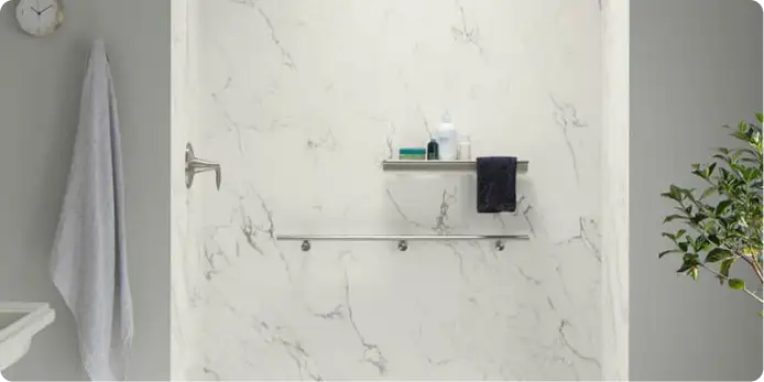 Image of updated walk-in shower walls.